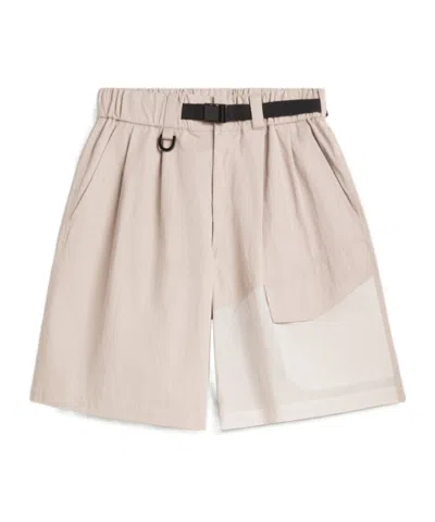 Y-3 Ut Wideleg Shorts In Neutral