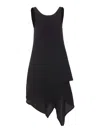 Y-3 Layered Asymmetric Mini Dress In Black