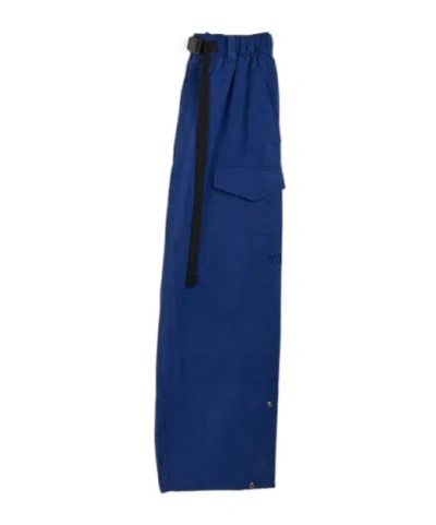 Y-3 Washed Twill Pants In Dark Blue