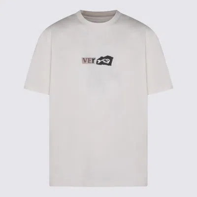 Y-3 White Cotton T-shirt In Gray