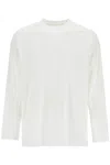 Y-3 Graphic Print Crew Neck Long Sleeve T-shirt In White