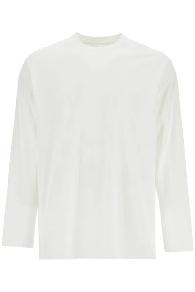 Y-3 WHITE COTTON T-SHIRT WITH GRAPHIC PRINT