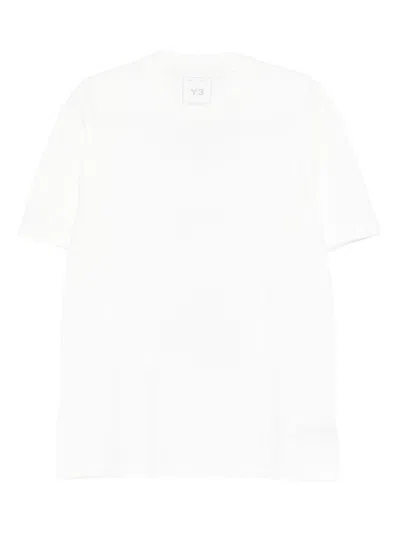 Y-3 WHITE CREWNECK LOGO T-SHIRT