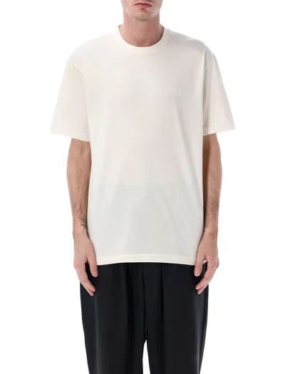 Y-3 Cotton Ribbed Crew Neck Short Sleeve T-shirt In White