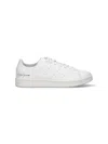 Y-3 White Leather Sneakers With Rounded Toe And Lace-up Closure In White