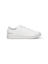 Y-3 White Leather Sneakers With Rounded Toe And Lace-up Closure In White