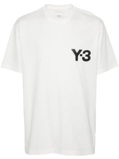 Y-3 Crew Neck Short Sleeves With Contrasting Logo On The Front. In White