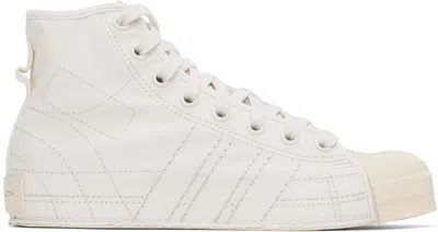 Y-3 WHITE NIZZA HI SNEAKERS