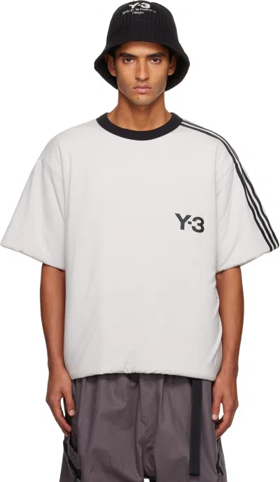Y-3 WHITE PADDED 3 STRIPES T-SHIRT