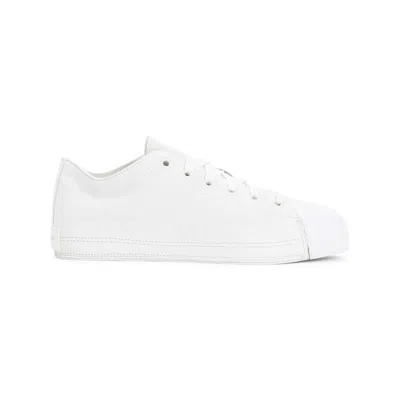 Y-3 White Suede Low-top Sneakers With Rounded Toe Cap