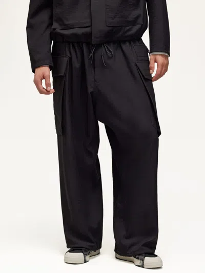 Y-3 Wide Cargo Trousers In Black