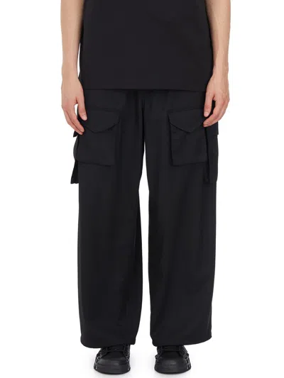 Y-3 Wide-leg Belted Cargo Pants In Black