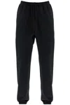 Y-3 Wide Leg High Waist Black Cotton Pants With Adjustable Drawstring In Black