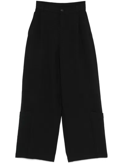 Y-3 Wide-leg Trousers In Black
