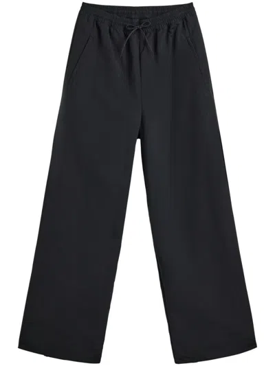 Y-3 Wide-leg Trousers With Adjustable Waistband In Black