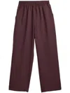 Y-3 Wide-leg Trousers With Elasticated Waistband In Burgundy