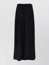 Y-3 Wide Leg Twill Pants With Drawstring Detail