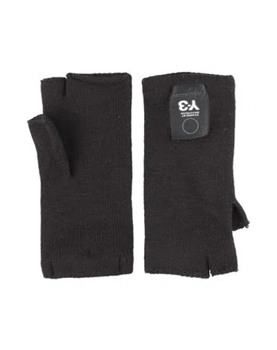 Y-3 Woman Gloves Black Size Onesize Wool, Polyester, Elastane