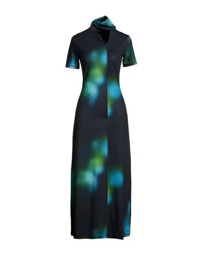 Y-3 Woman Maxi Dress Deep Teal Size L Recycled Polyester, Elastane In Green