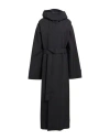 Y-3 Woman Overcoat & Trench Coat Black Size L Recycled Polyamide, Polyethylene