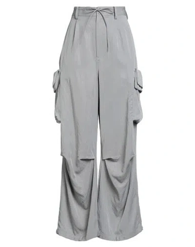 Y-3 Woman Pants Grey Size L Lyocell, Polyamide