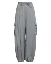 Y-3 Woman Pants Grey Size L Lyocell, Polyamide