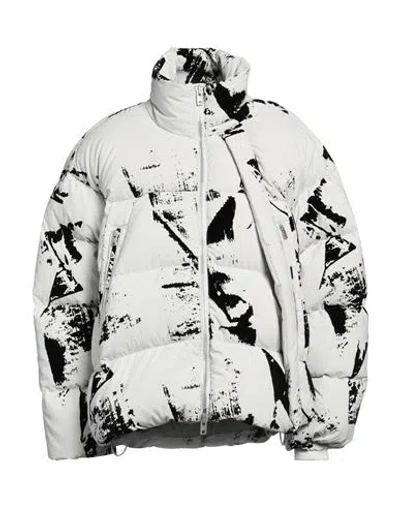 Y-3 Flock Puff Printed Down Jacket In White