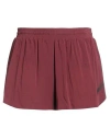 Y-3 Woman Shorts & Bermuda Shorts Burgundy Size M Polyamide, Elastane