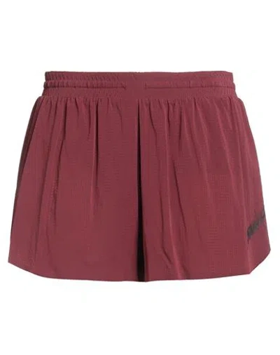 Y-3 Woman Shorts & Bermuda Shorts Burgundy Size M Polyamide, Elastane