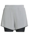 Y-3 Woman Shorts & Bermuda Shorts Grey Size L Polyamide, Elastane