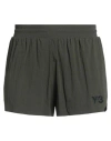 Y-3 Woman Shorts & Bermuda Shorts Military Green Size L Recycled Polyamide, Elastane