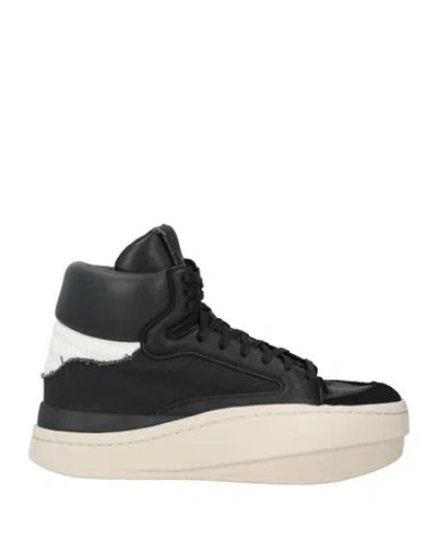 Y-3 Woman Sneakers Black Size 8.5 Leather, Textile Fibers