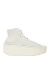 Y-3 Woman Sneakers Light Grey Size 6 Leather, Rubber In Grey