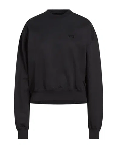 Y-3 Woman Sweatshirt Black Size S Cotton, Recycled Polyester