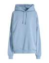 Y-3 Woman Sweatshirt Light Blue Size M Recycled Cotton, Recycled Polyester In Blue