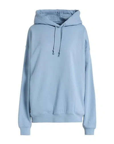 Y-3 Woman Sweatshirt Light Blue Size M Recycled Cotton, Recycled Polyester