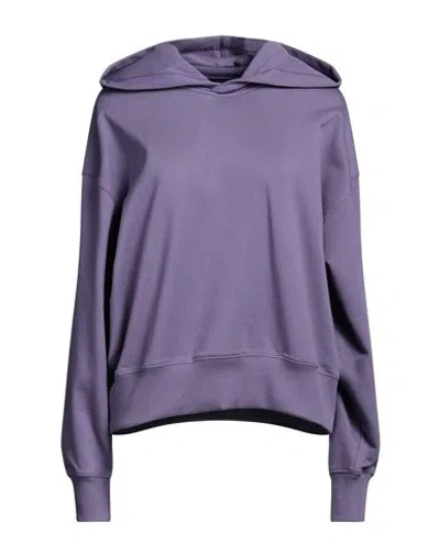 Y-3 Woman Sweatshirt Purple Size L Organic Cotton, Elastane