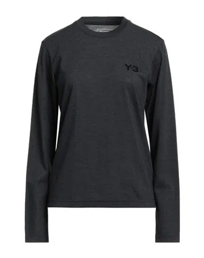 Y-3 Woman T-shirt Black Size M Recycled Polyester, Wool