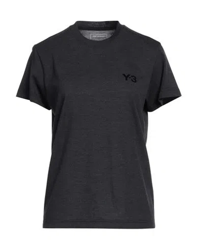 Y-3 Woman T-shirt Charcoal Size S Recycled Polyester, Wool