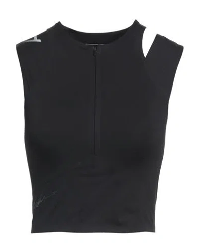 Y-3 Woman Top Black Size L Polyimide, Elastane