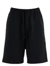 Y-3 High-waisted Black Cotton Sports Shorts In Black