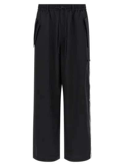 Y-3 WOOL BLEND PANTS BLACK