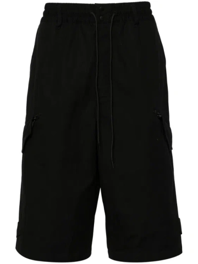 Y-3 Workwear Cotton Bermuda Shorts In Black