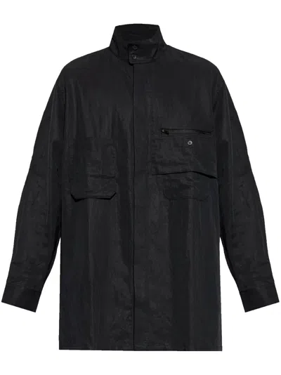 Y-3 X Adidas Logo-print Shirt Jacket In Black