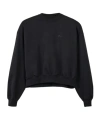 Y-3 Stretch Cotton Oversized Sweater With Crew Neck In Black