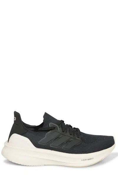 Y-3 Black Ultraboost Lace Up Sneakers
