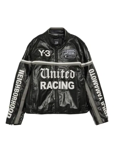 Y-3 X Nbhd Leather Jacket In Black