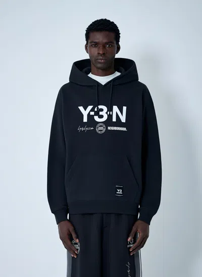 Y-3 X Nbhd Logo Motif Hooded Sweatshirt In Black
