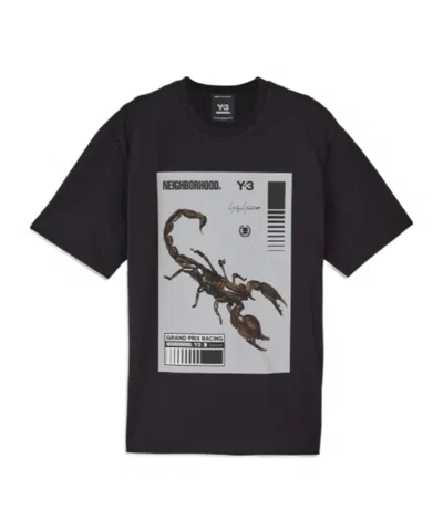 Y-3 X Neighborhood Graphic Printed Crewneck T-shirt In Black