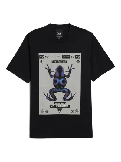 Y-3 X Neighborhood Graphic Printed Crewneck T-shirt In Black